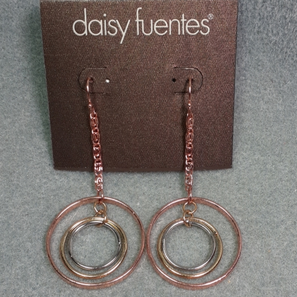 🍁3/$25 SALE! 👉*NWT* DAISY FUENTES COPPER /MIXED METAL EARRINGS